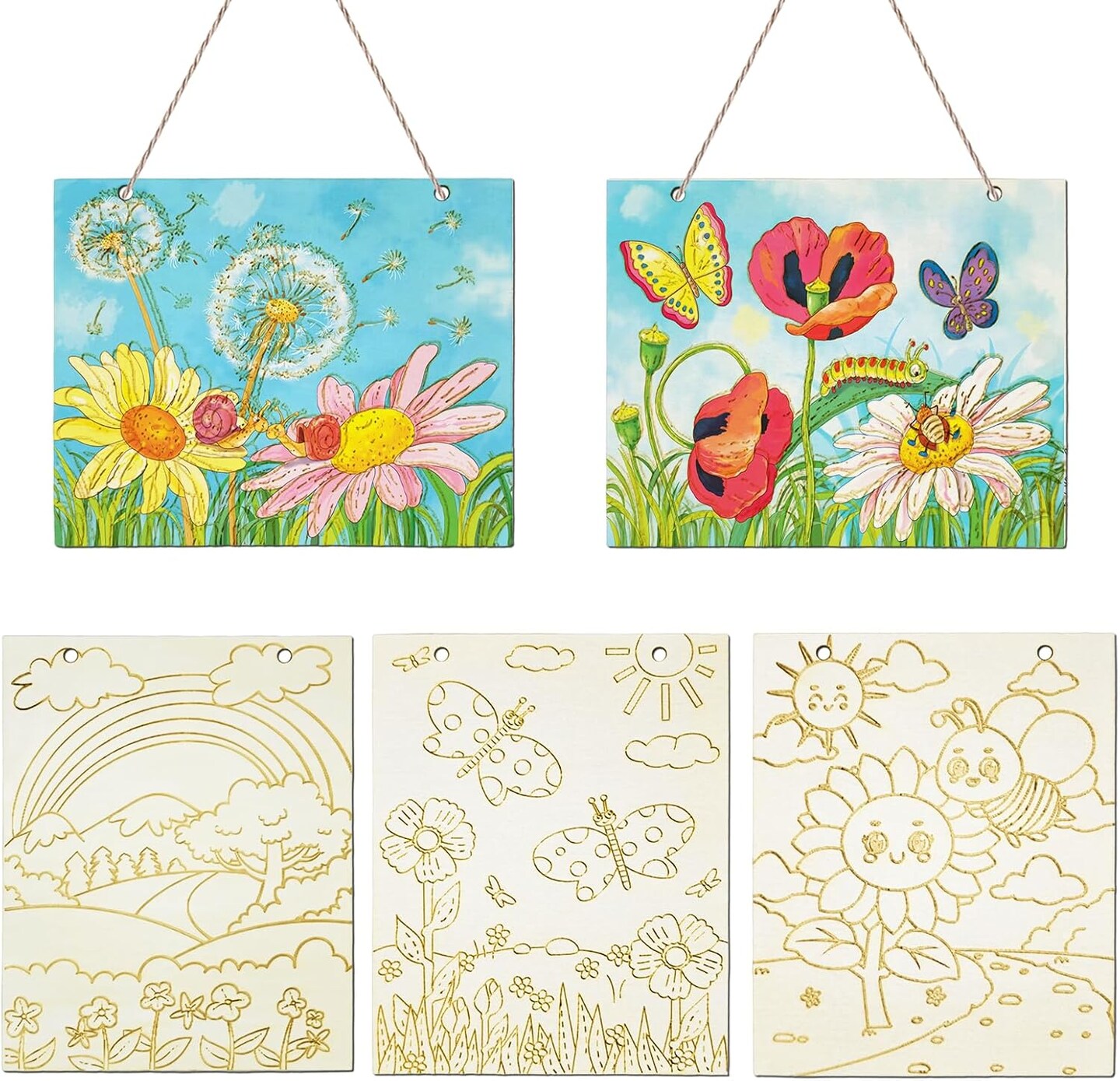 10 Pcs Large Unfinished Wood Crafts for Painting