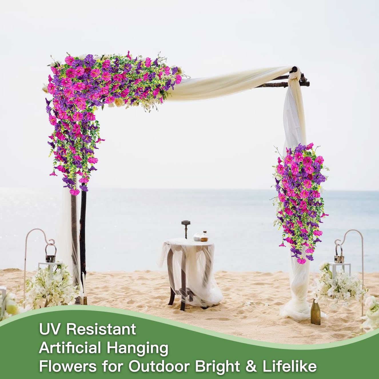 Fake Morning Glory Hanging Flower Decoration, 2Pcs