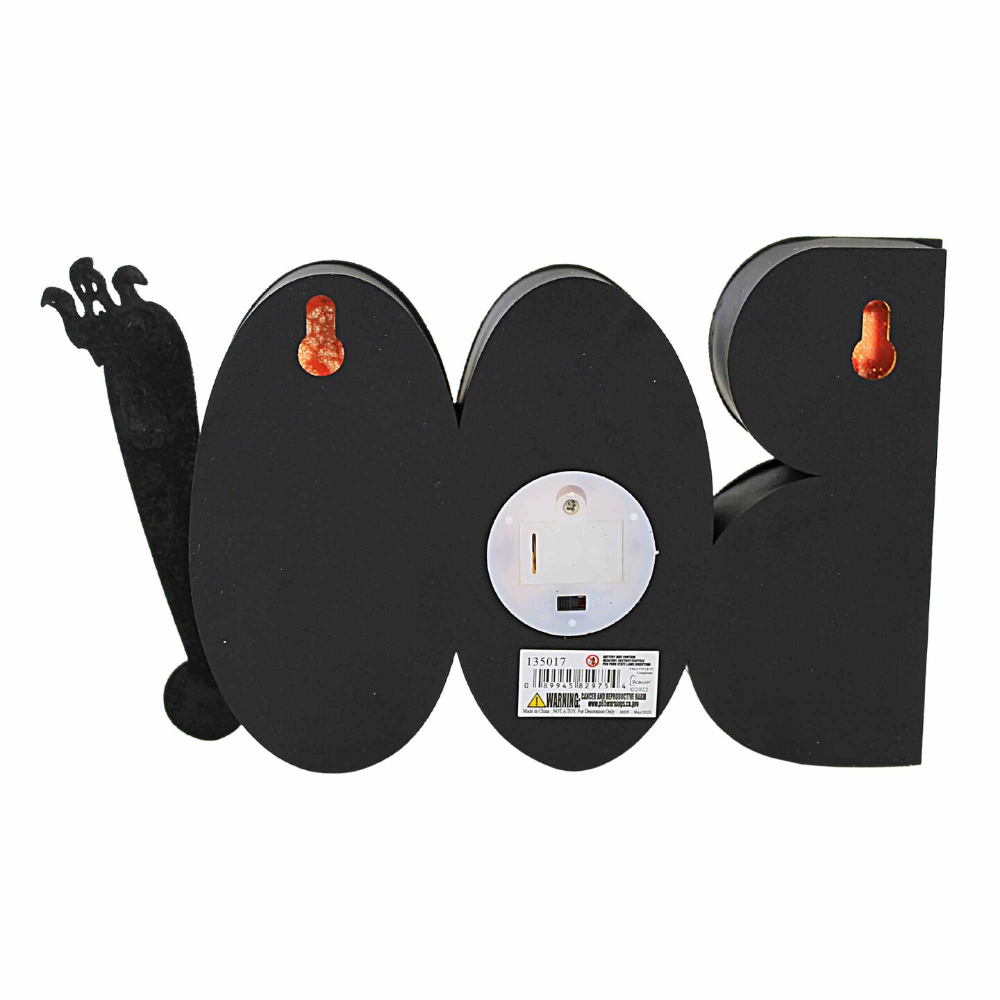 Roman 4.75 In Boo Sign With Bats And Ghosts Halloween Everyday Tabletop , Lighted Halloween Decor Led Glitter Laser Cut Out