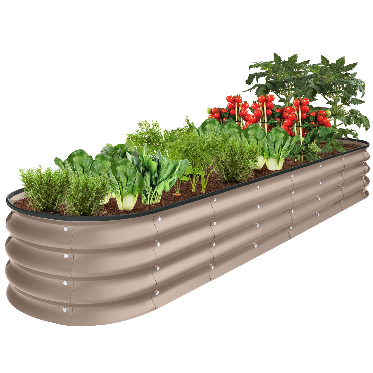 Best Choice Products 8x2x1ft Outdoor Metal Raised Oval Garden Bed, Planter Box for Vegetables, Flowers