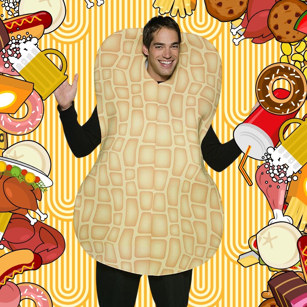 Peanut Costume Funny Over the Head Poly-Foam Tunic Halloween Party Outfit