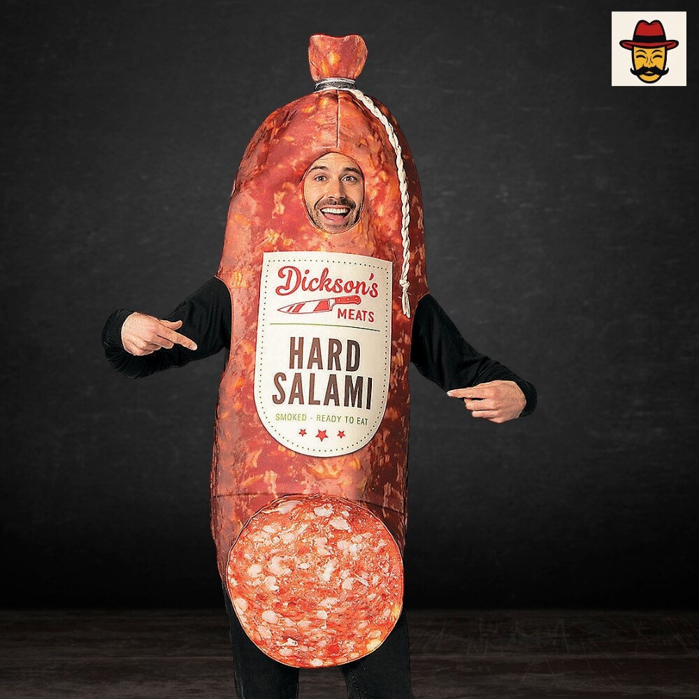 Adults Smoked Hard Salami Costume Funny Food Tunic for Halloween Parties