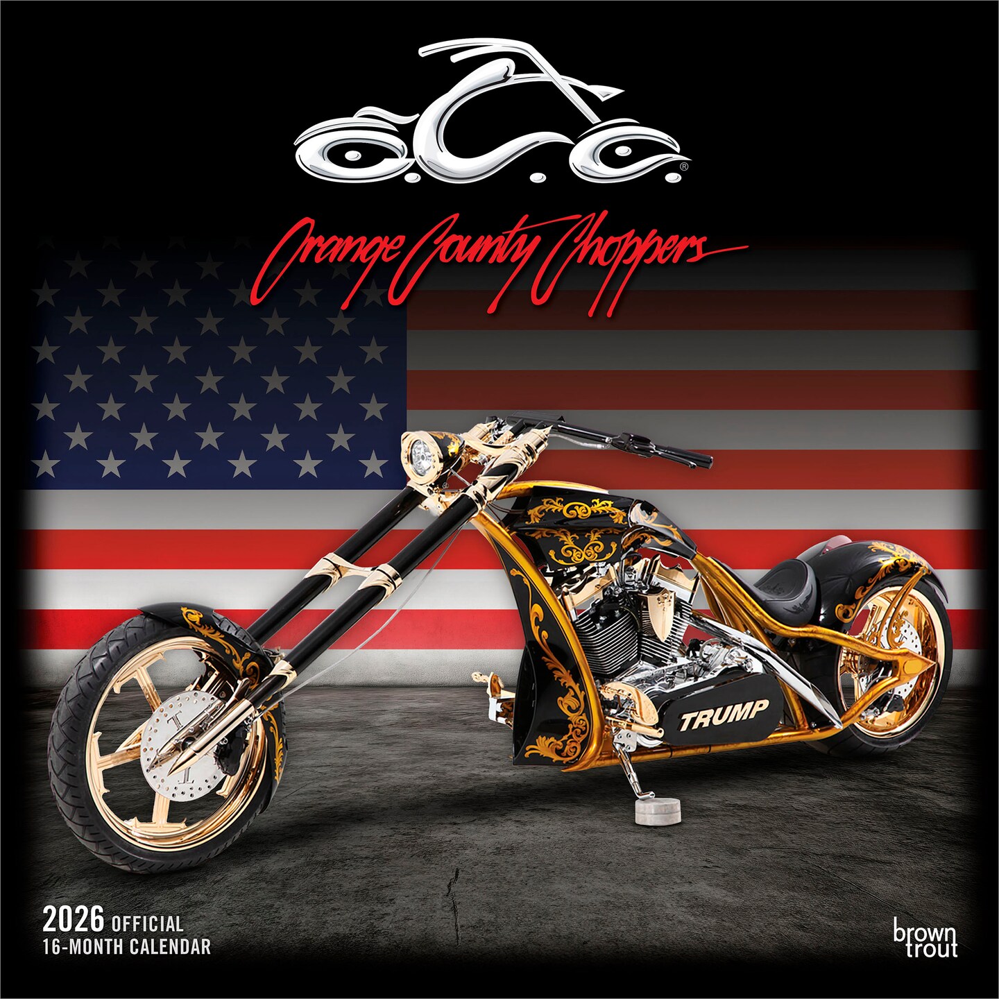 Orange County Choppers OFFICIAL | 2026 12 x 24 Inch (Hanging) Monthly Square Wall Calendar | Plastic-Free