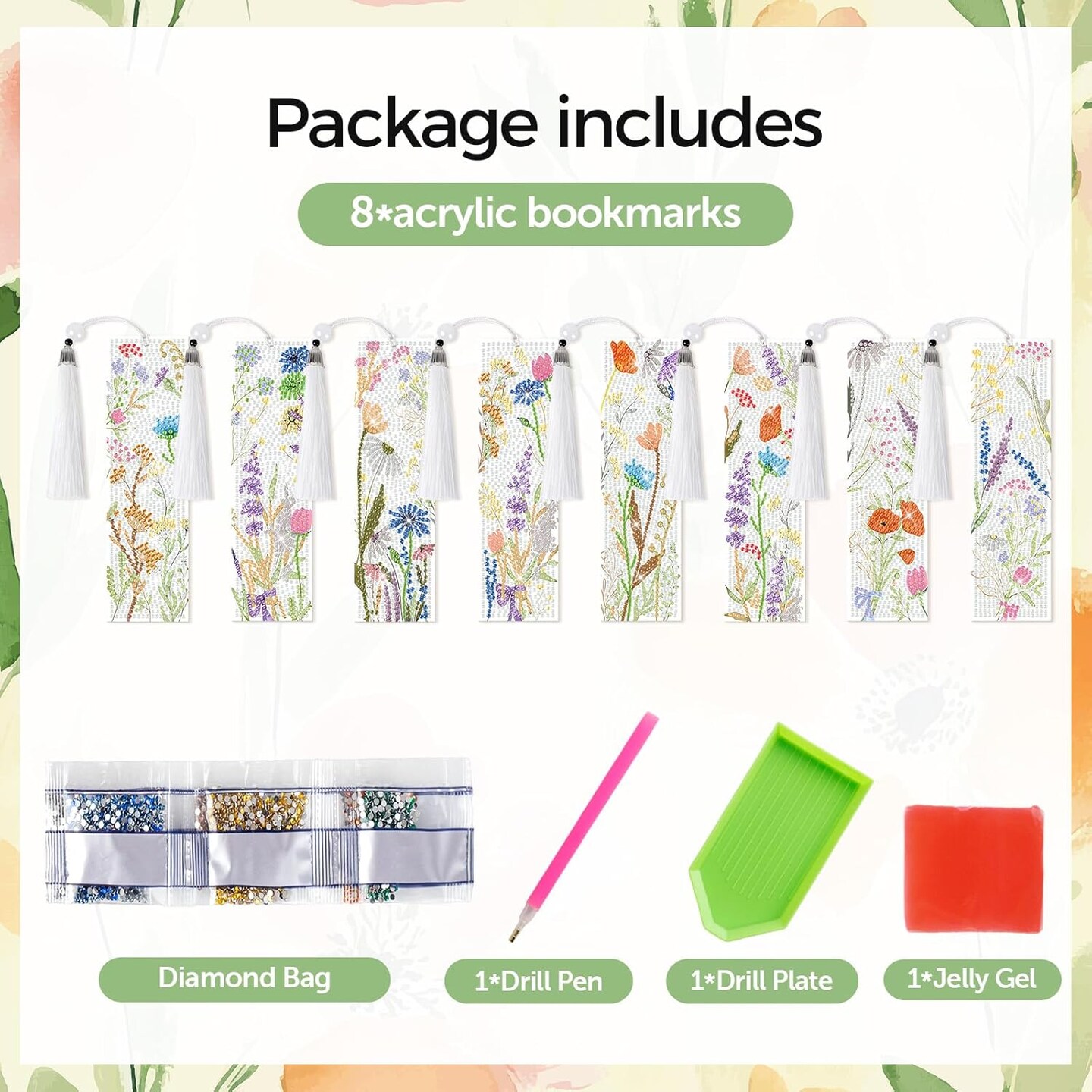 Beaded Bookmark Acrylic Tassel Bookmark for DIY Making Beginners Kids Adults Arts Craft Supplies