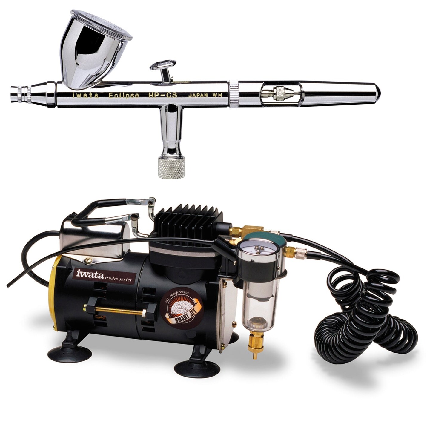 Iwata Eclipse HP-CS 4207 Airbrush Kit with Iwata Smart Jet Compressor &#x26; Air Hose