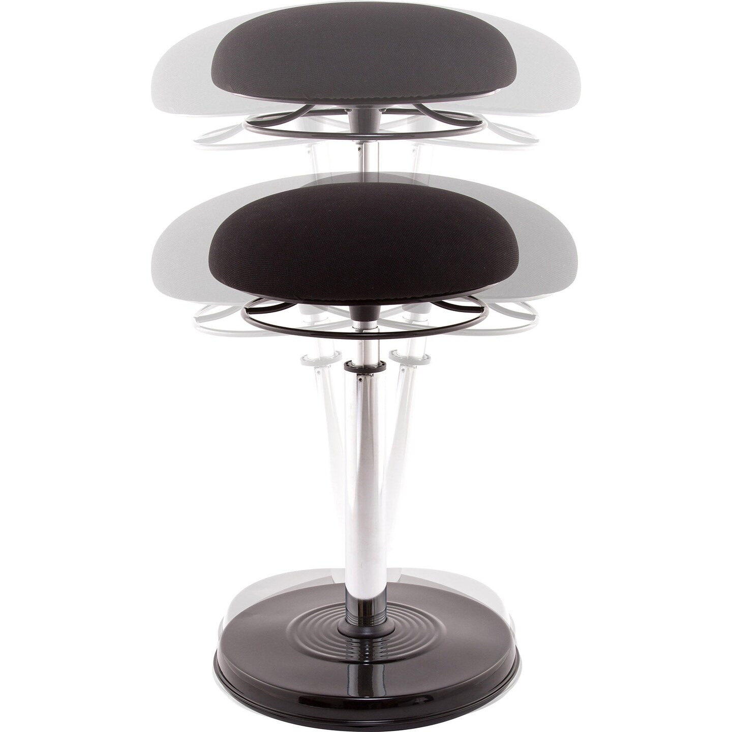 Office PLUS Sit-Stand Adjustable Chair 21.5-32&#x22;, Black