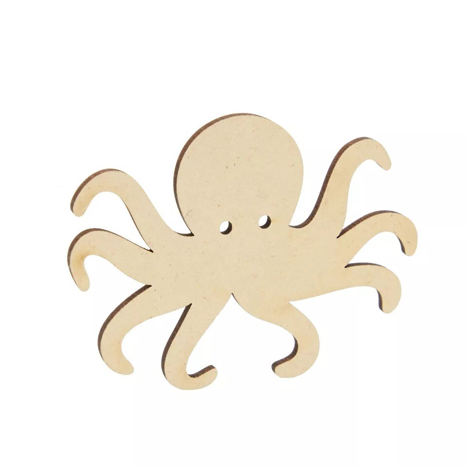 24 Pcs Unfinished Sea Creatures Wood Cutouts for Crafts, Wooden Ocean Animals