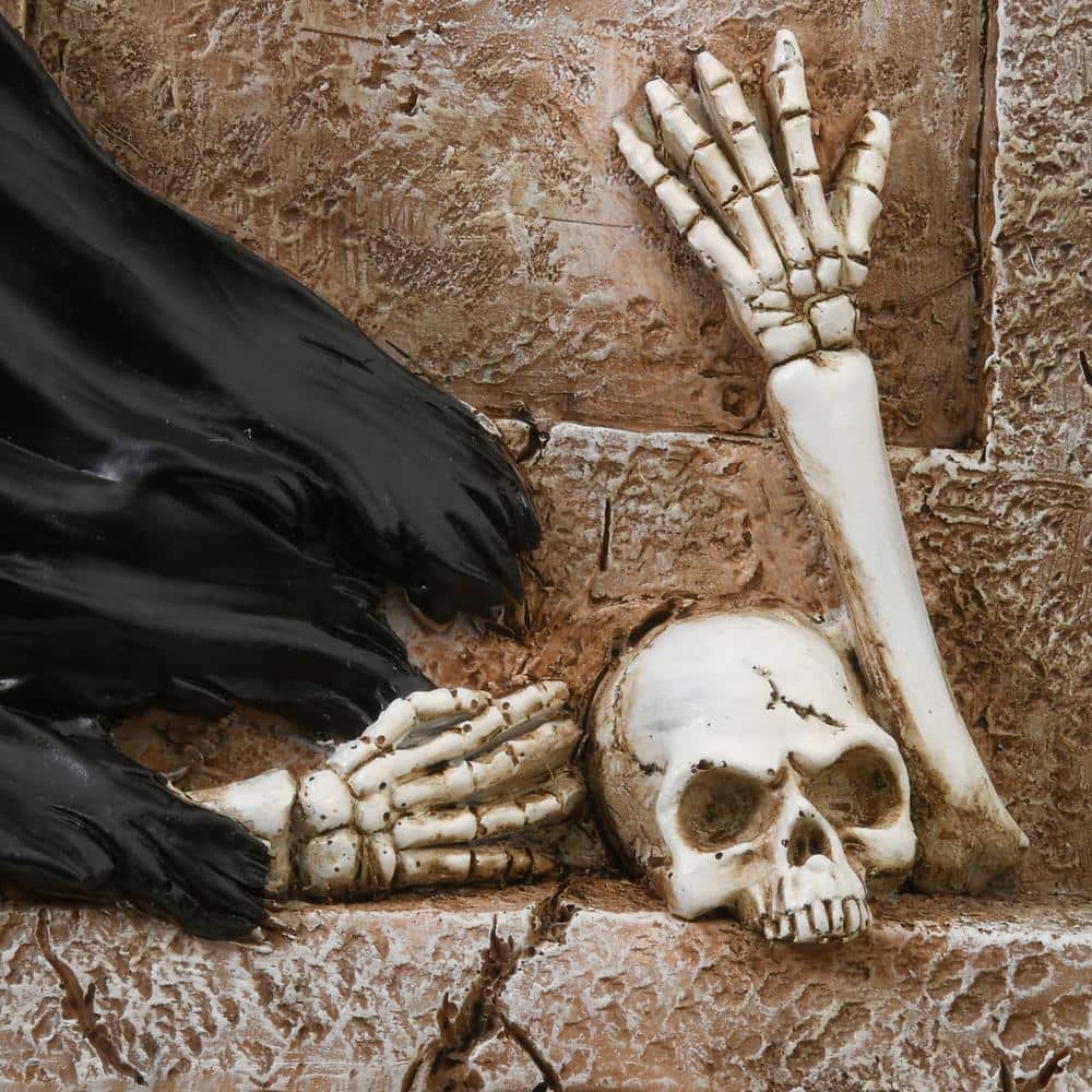 16 Inch Grim Reaper Skeleton and Tombstone for Halloween