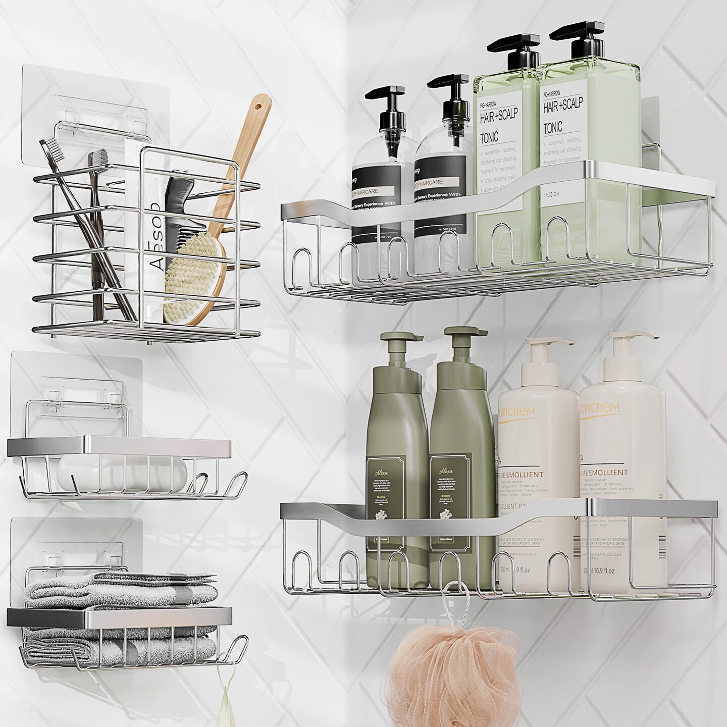 Clara Clark Shower Caddy Adhesive Shower Organizer