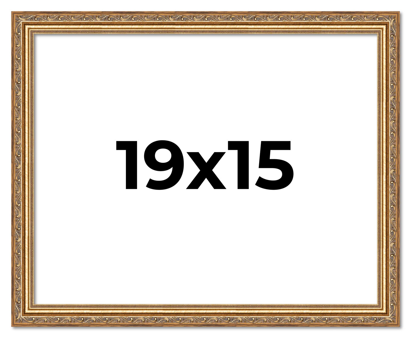 19x15 Solid Wood Antique Picture Frame with UV-Resistant Acrylic & Acid-Free Backing, Available in 4 Finishes: Bronze, Gold, Silver, and Gold with Black