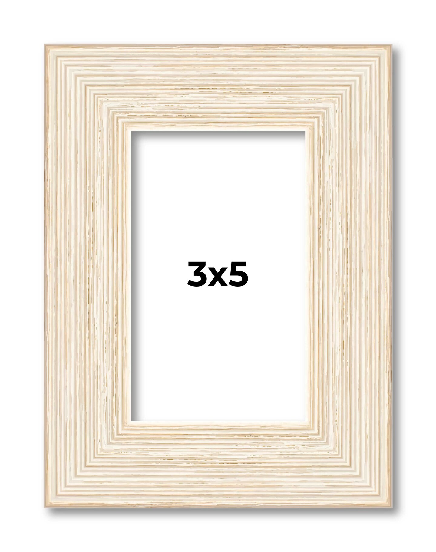 3x5 Wide Barnwood Picture Frame with UV-Resistant Acrylic & Acid Free Backing, Available in 6 Paint Finishes - Grey, Brown, White, and Black
