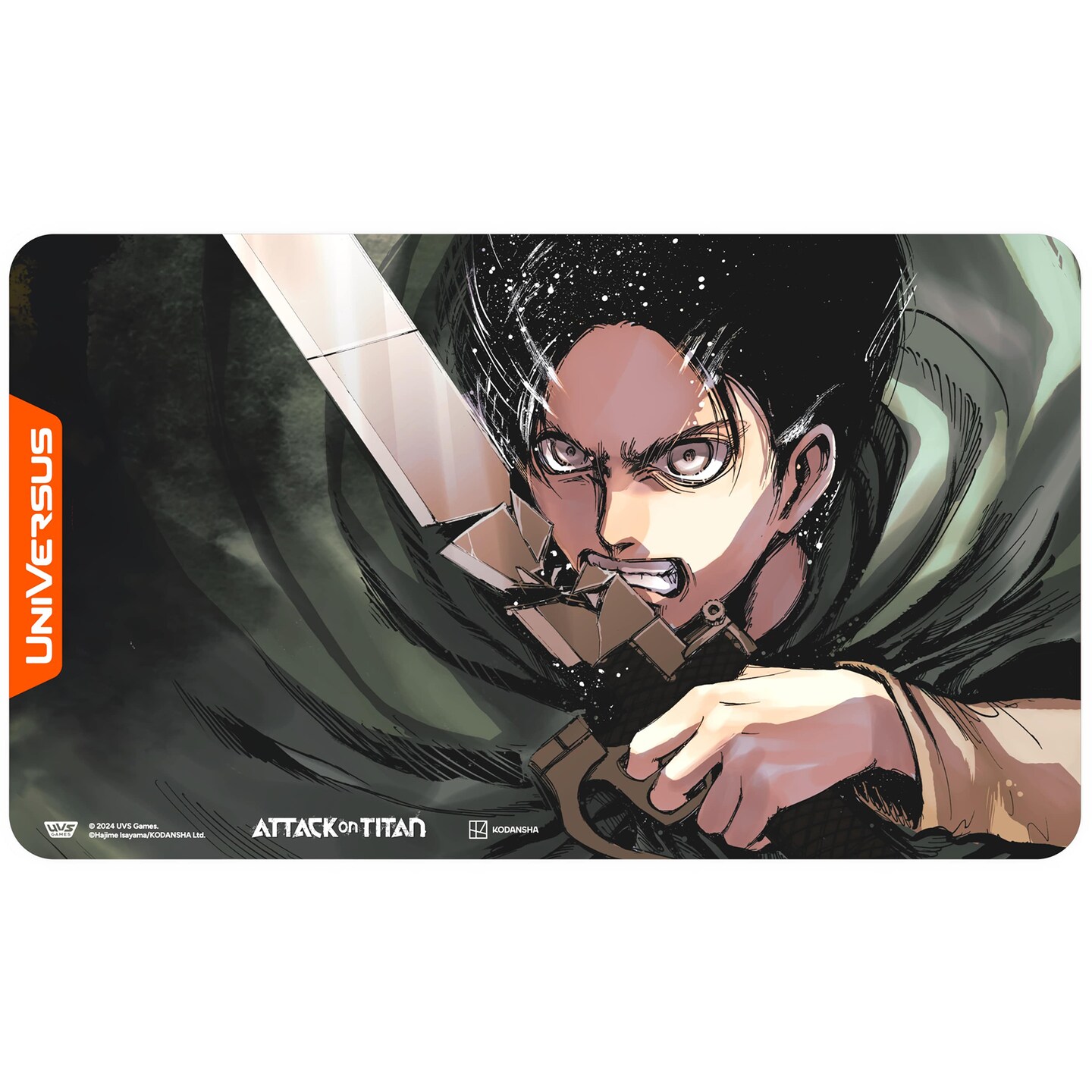 UniVersus Attack on Titan: Battle for Humanity - Eren Yeager Playmat - 24 x 14 Neoprene Mat, Tabletop Card Game Accessory, UVS Games, Licensed UniVersus Attack on Titan: Battle for Humanity - Eren Yeager Playmat - 24 x 14 Neoprene Mat, Tabletop Card Game Accessory, UVS Games, Licensed