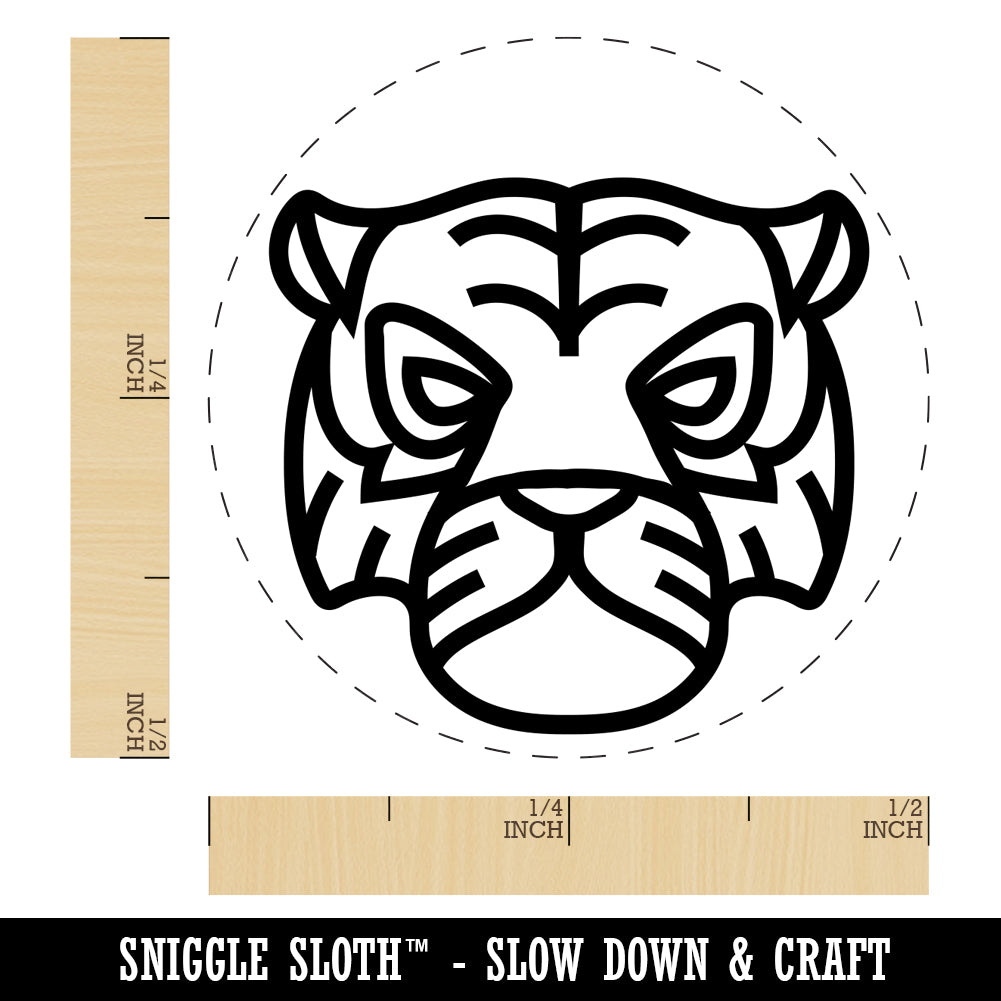 Tiger Head Icon Self-Inking Rubber Stamp for Stamping Crafting Planners