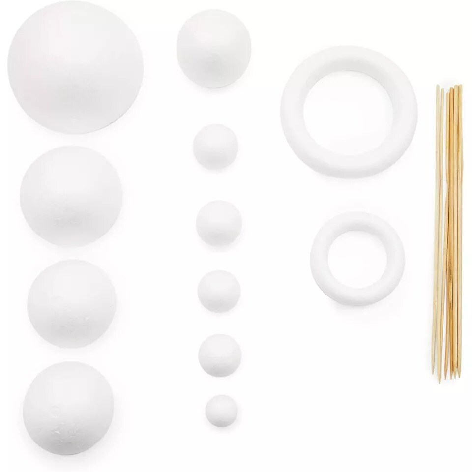22-Piece Solar System Project for Kids School Project with Foam Balls and Sticks