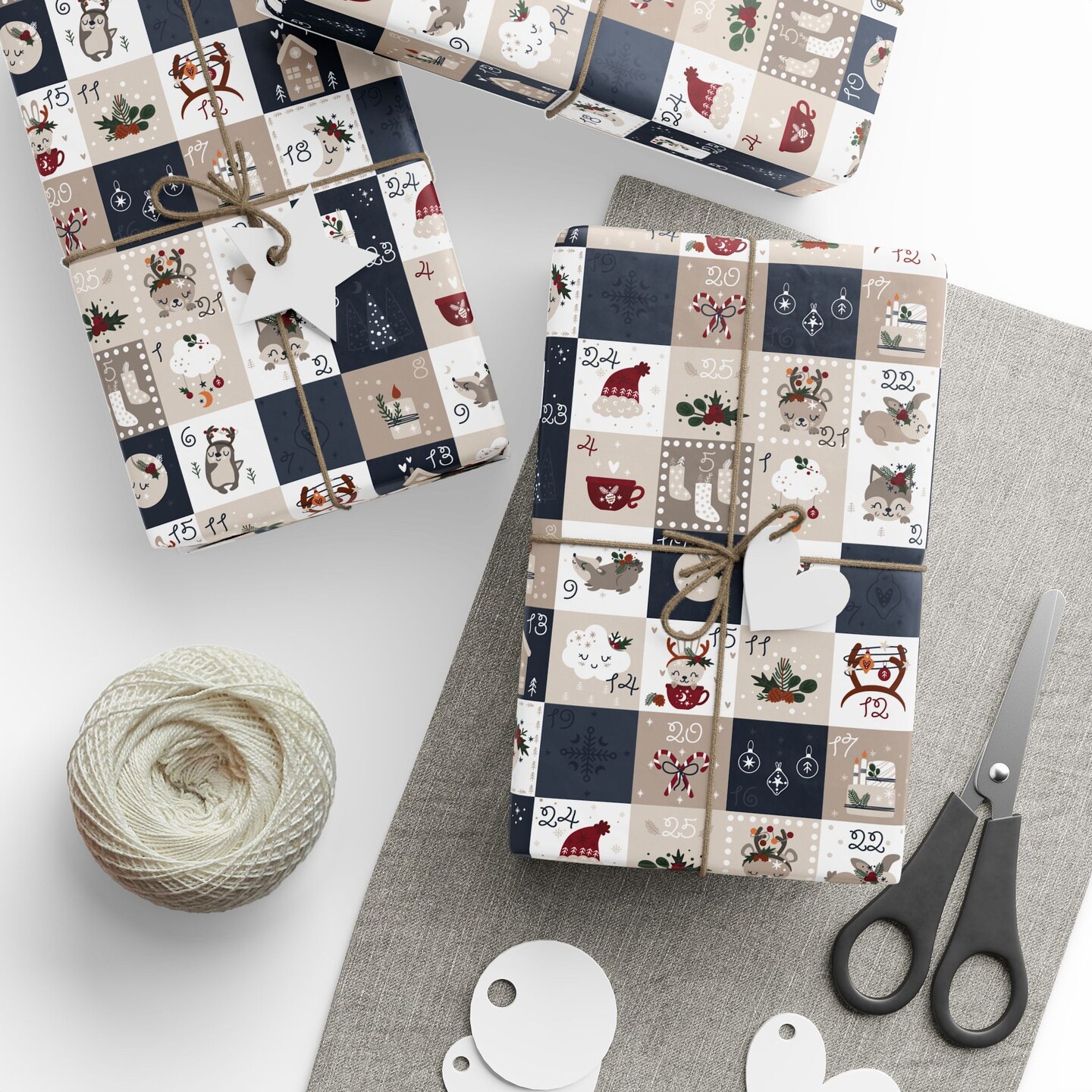 Christmas Advent Wrapping Papers Roll