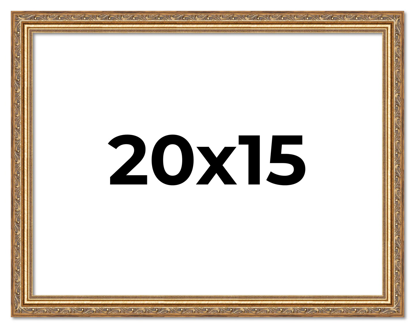 20x15 Solid Wood Antique Picture Frame with UV-Resistant Acrylic &#x26; Acid-Free Backing, Available in 4 Finishes: Bronze, Gold, Silver, and Gold with Black
