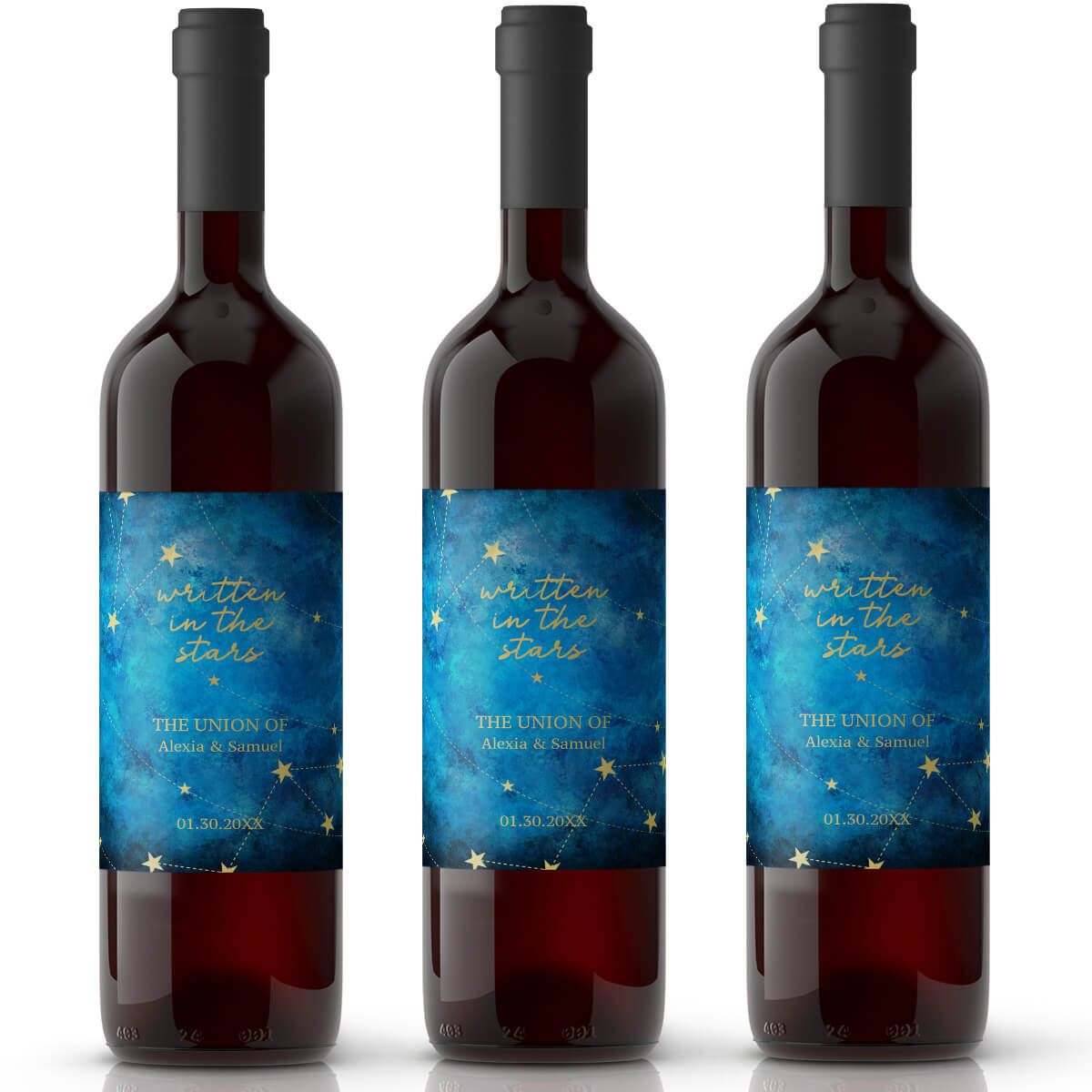Written In The Stars Wedding Wine Label 374639556664655874