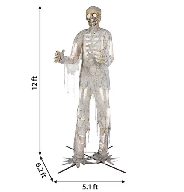 12-ft LED Lighted Mummy Halloween Animatronic