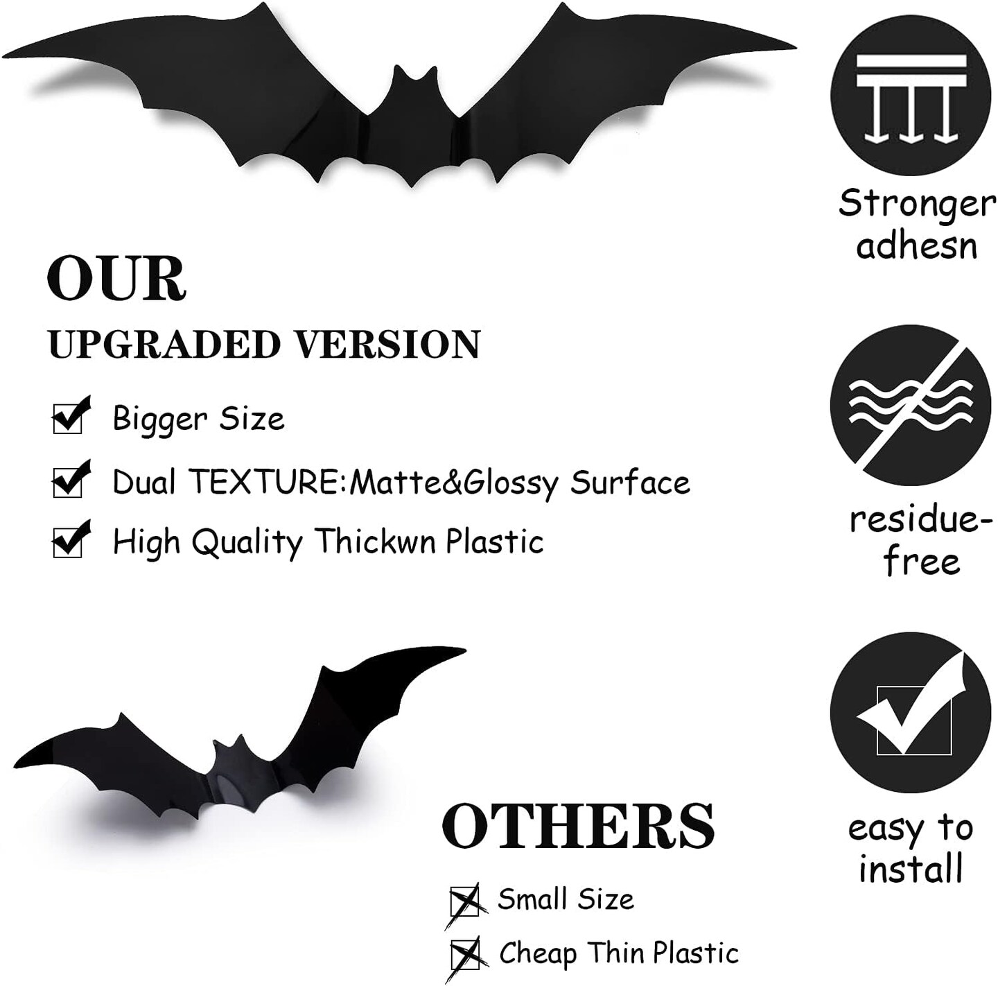 Halloween Decorations Clearance Bats 96 Pcs, Halloween Decorations Indoor Clearance, Halloween Decor Wall Decor, Bats Halloween Decorations outside Clearance for Bedroom Halloween Party Decorations