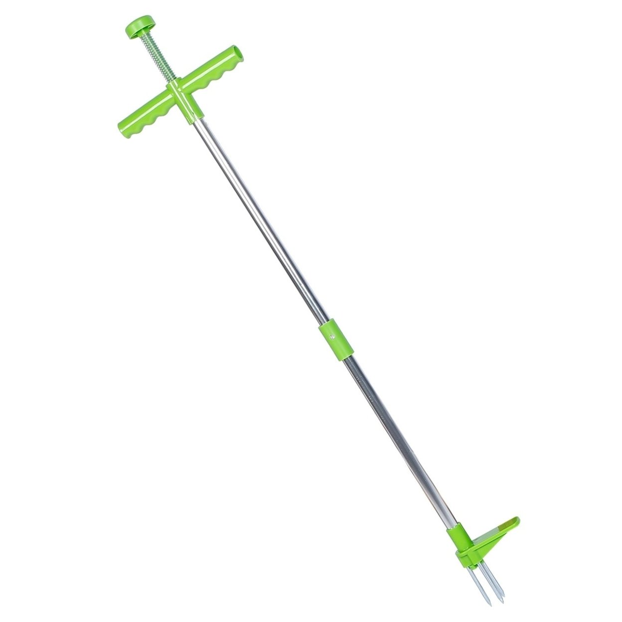 Weed Puller Twister Stand Up Root Removal Hand Tool 3 Claws Aluminum Grass Manual Remover 38.98In Long Handle With Foot