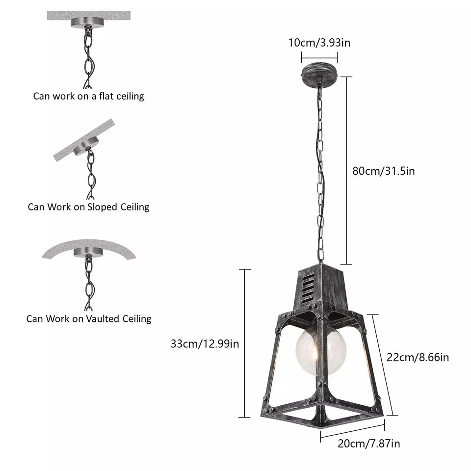 Industrial Chandelier Ceiling Fixture Pendant Light Kitchen Island Hanging Lamp