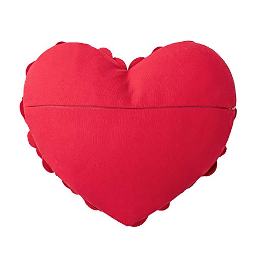 14x16 Inch Red 3D Flower Throw Pillow Cover Aesthetic Decorative Valentines Day Accent Pillow Case Heart Shaped Cushion Handmade Pillowcase for Girls Bed Bedroom Couch Gift