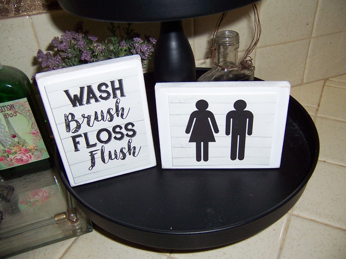Farmhouse Bathroom signs, Soak relax unwind, Bathroom decor, Bathroom shelf decor, Wall decor product 3