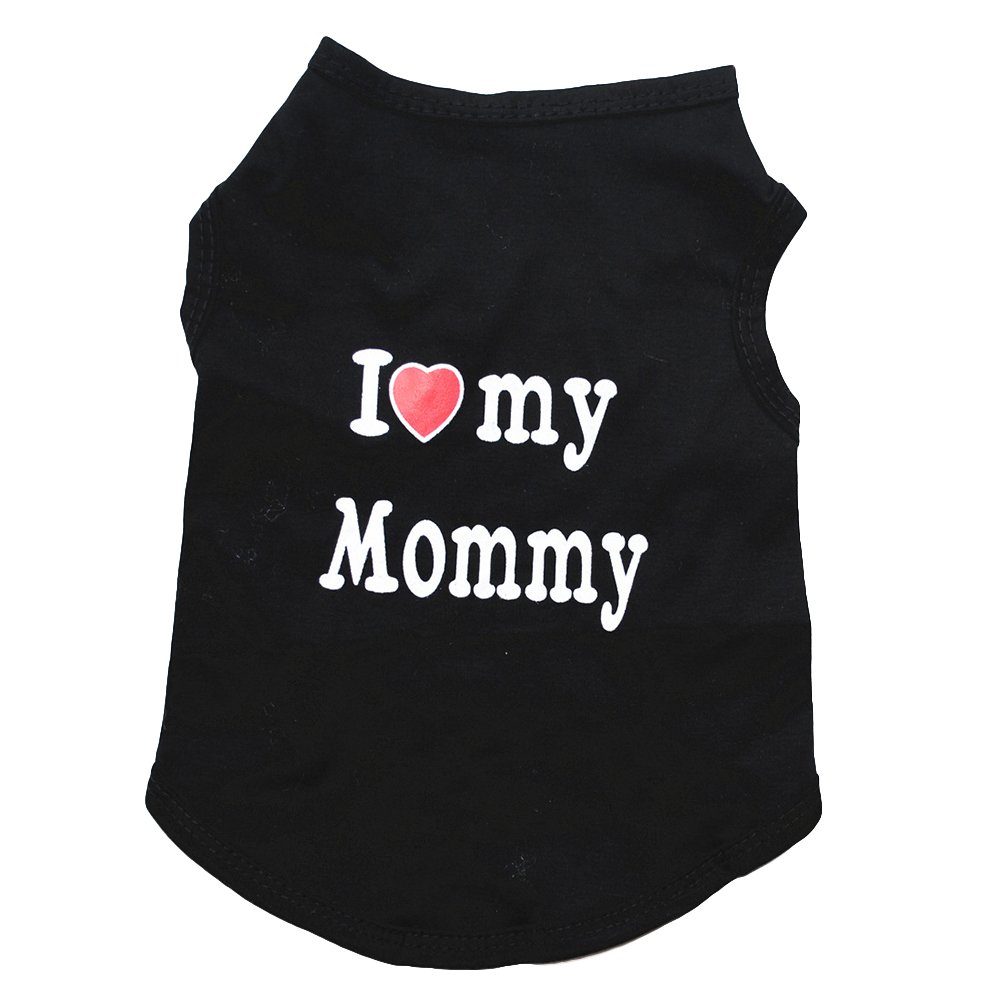 Lovely I Love My Daddy Mommy Small Dog Puppy Pet Cotton Clothes Sleeveless Vest