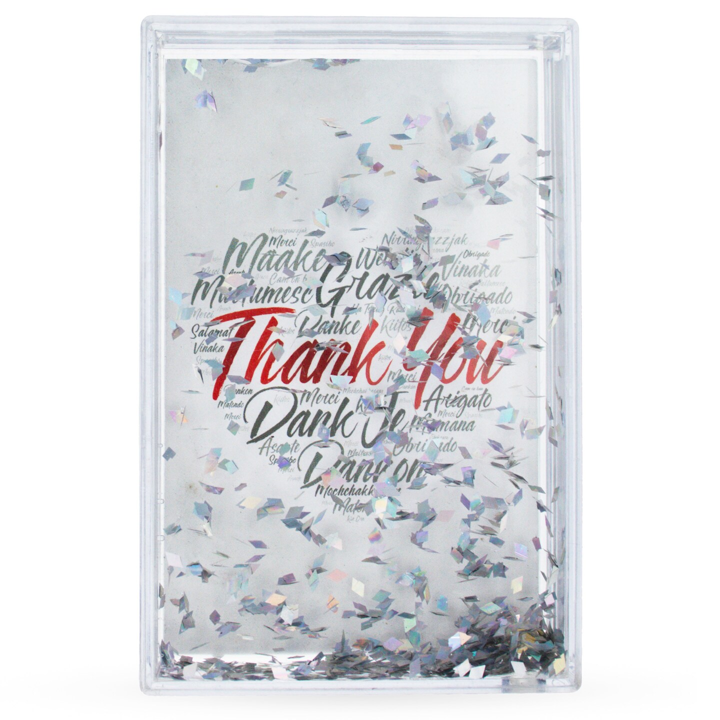 Father's Day Clear Rectangular Plastic Glitter Water Picture Frame
