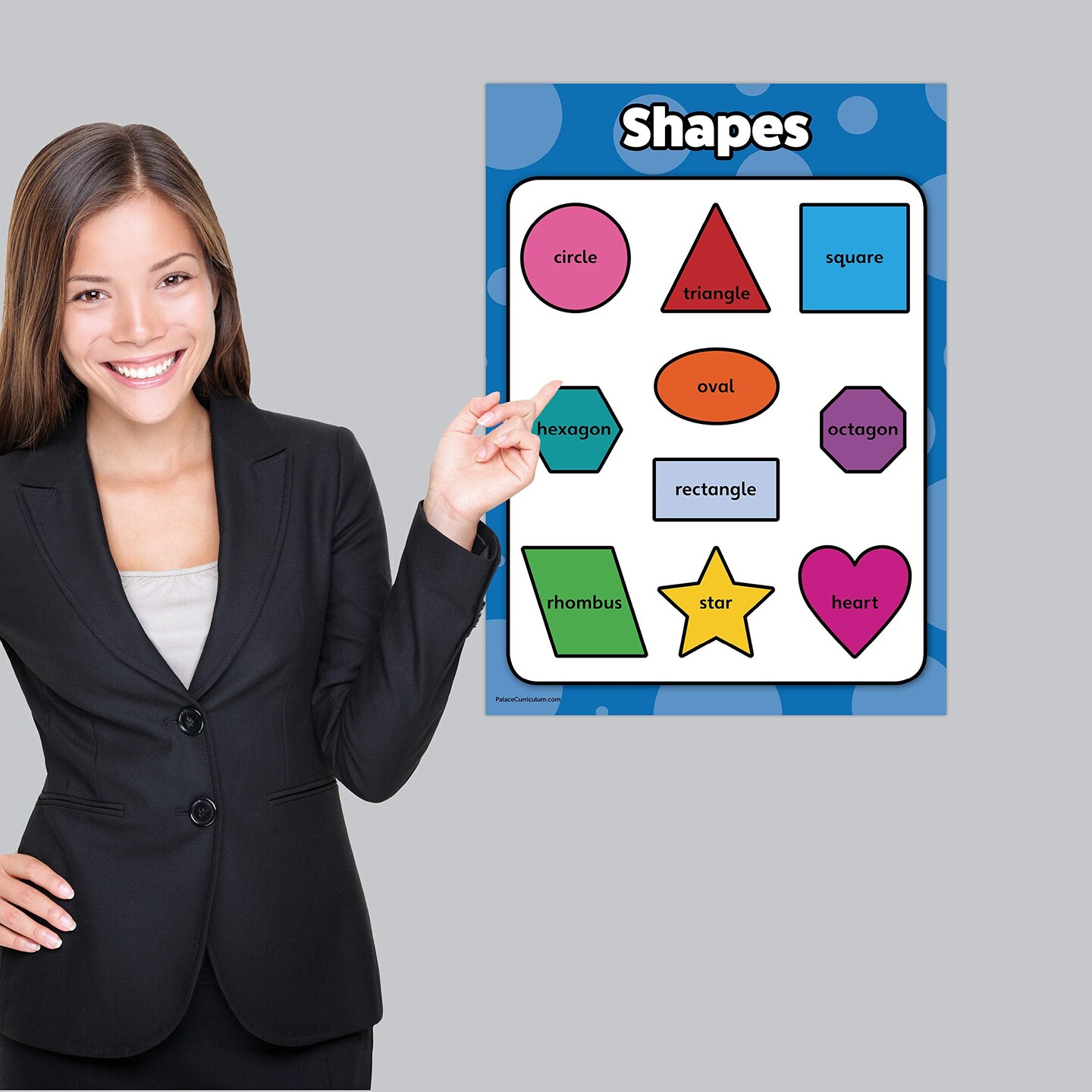 4 pack - ABC Alphabet + Numbers 1-10 + Shapes + Colors Poster Set - Toddler Educational Charts (LAMINATED, 18" x 24")