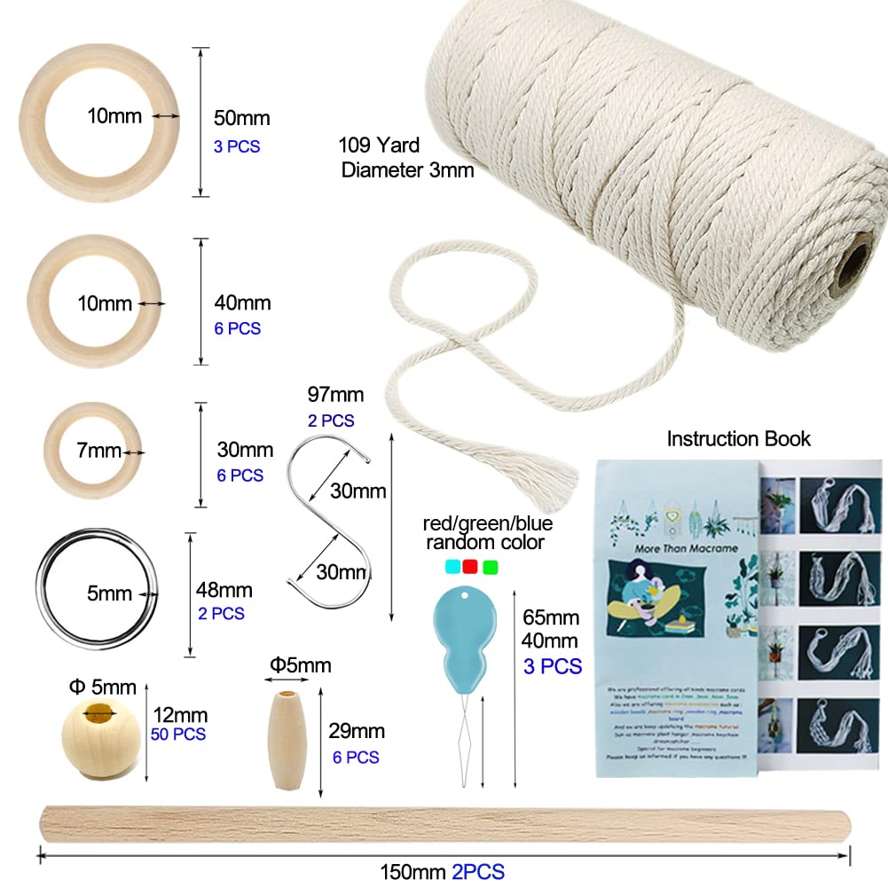 Diy macrame kit for adults beginners craft for making 3 macrame plant