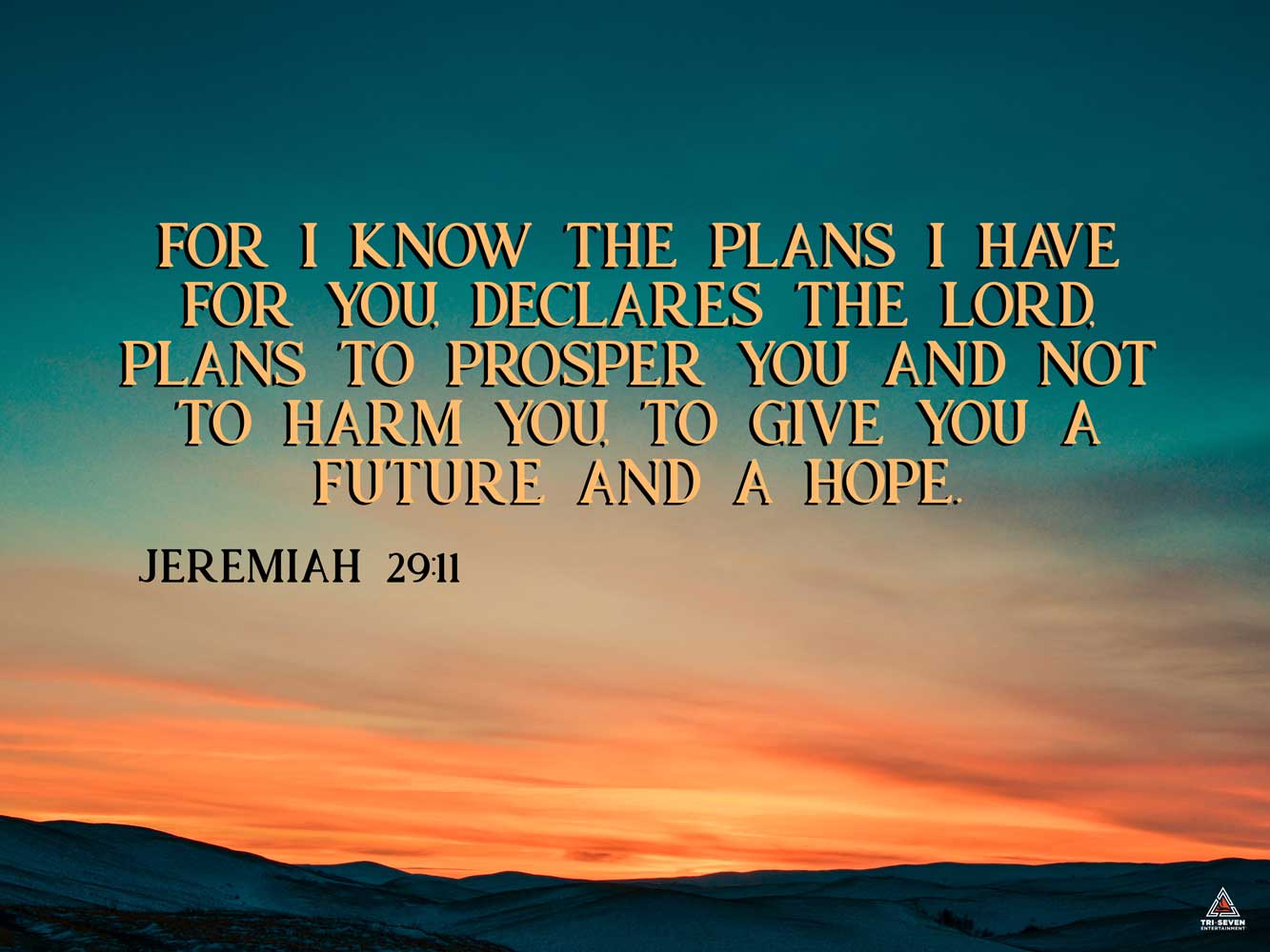 Jeremiah 29:11 Poster A Future and A Hope Bible Verse Quote Wall Art, 24&#x22;x18&#x22;, Unframed