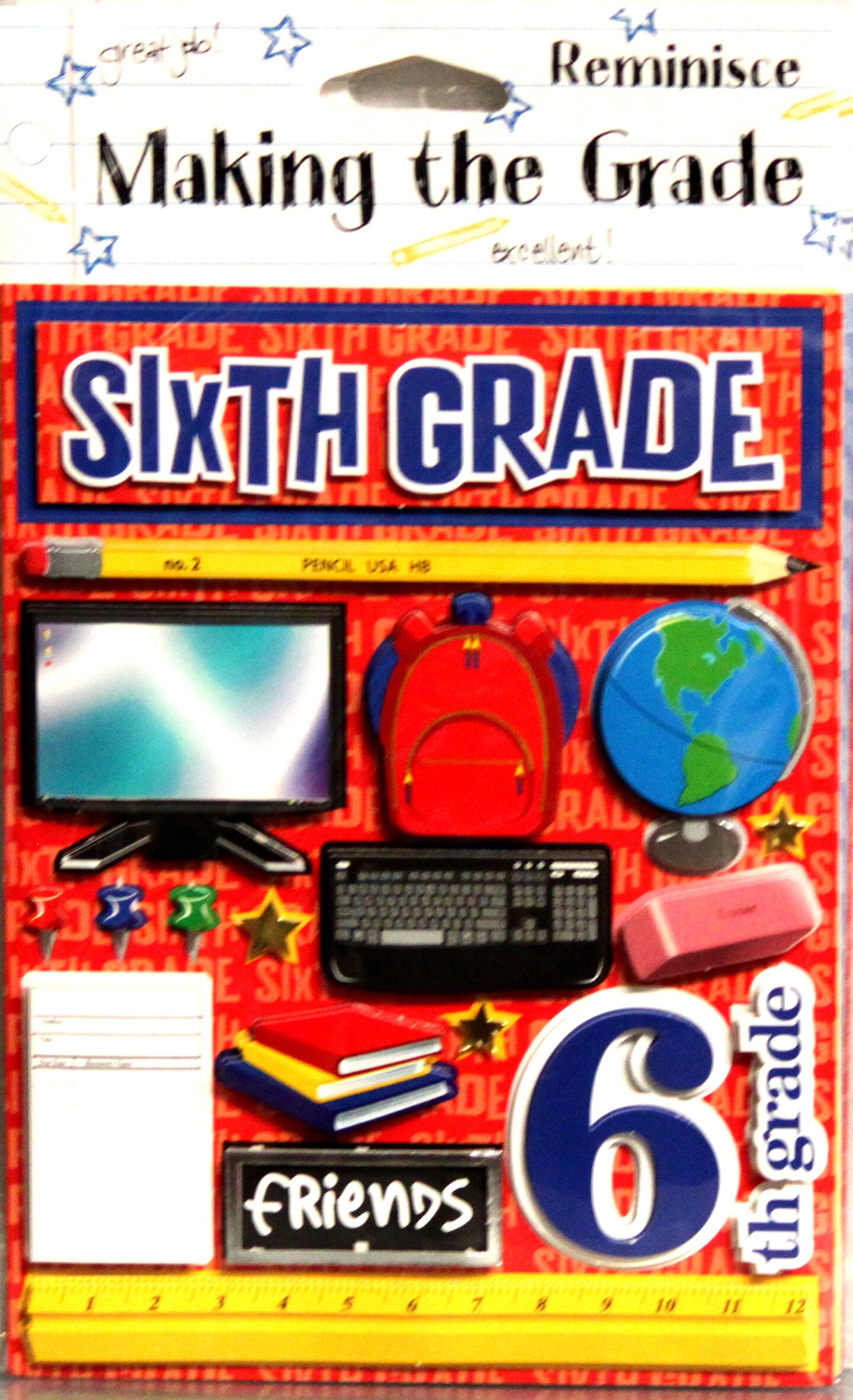 Reminisce Sixth Grade Dimensional Stickers