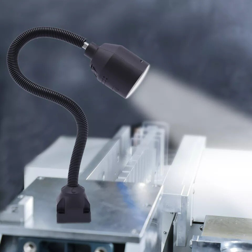 5W LED Lathe Work Light Fixed Base Flexible Arm For CNC Milling Machine Lamp