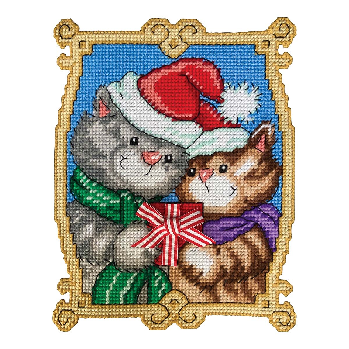 Design Works  Christmas Kittens Plastic Canvas Kit