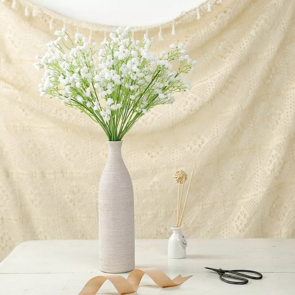 12 White 22 in Baby Breath Stems Silk Artificial Flowers Party Wedding Flowers