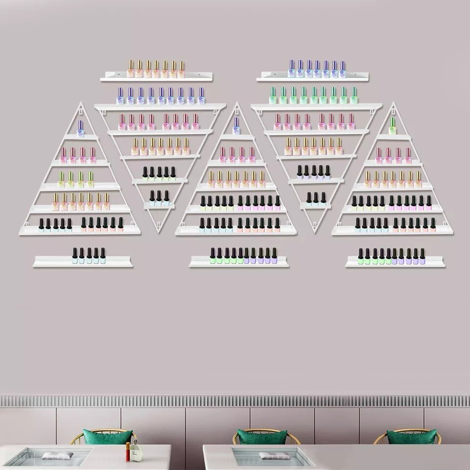 10Pcs Wall mounted Nail Polish Triangular Nail Polish Racks 5-tier Display Racks