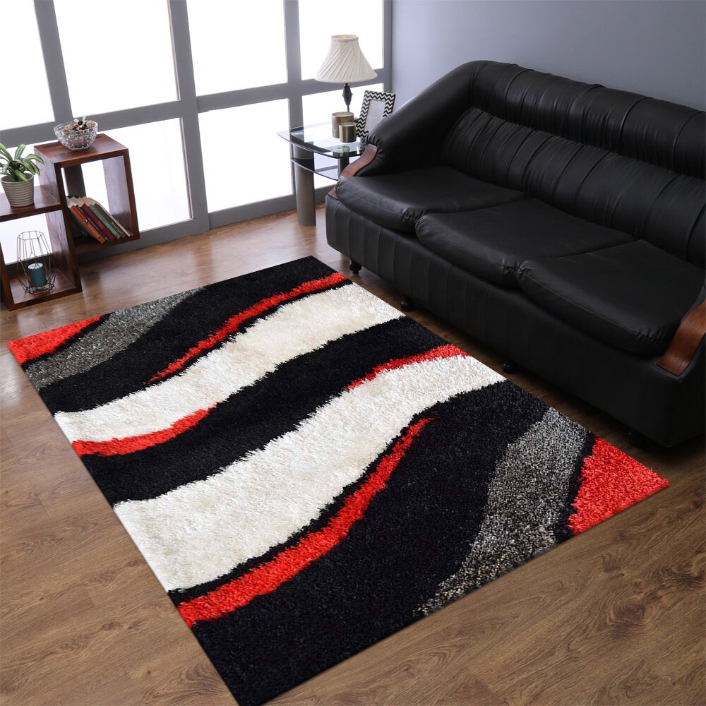 Rugsotic Hand-Tufted Shag Area Rug Multicolor Polyester 5X7 K00029 Soft Plush