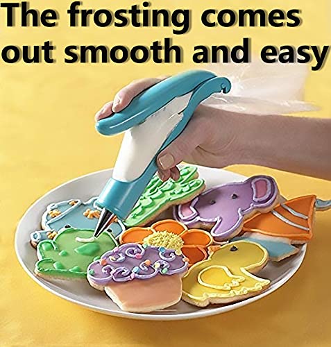 Cake Decorating Pen Tool Kit Pastry Bag DIY Cake Deco Tools Kit Pastry Icing Pen Piping Kit Bags(Blue)