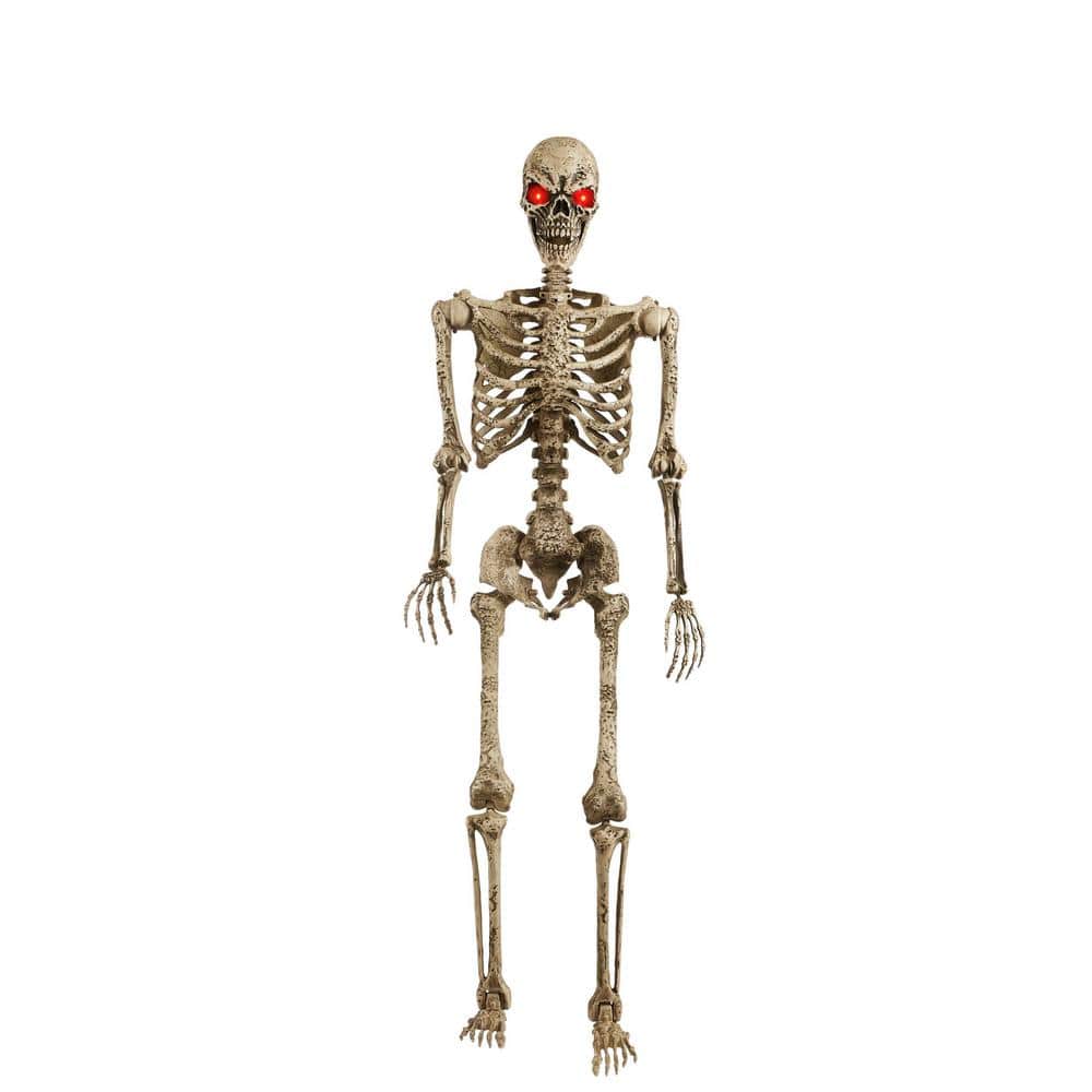 Halloween 5 ft. LED Pose N Stay Pitted Skeleton