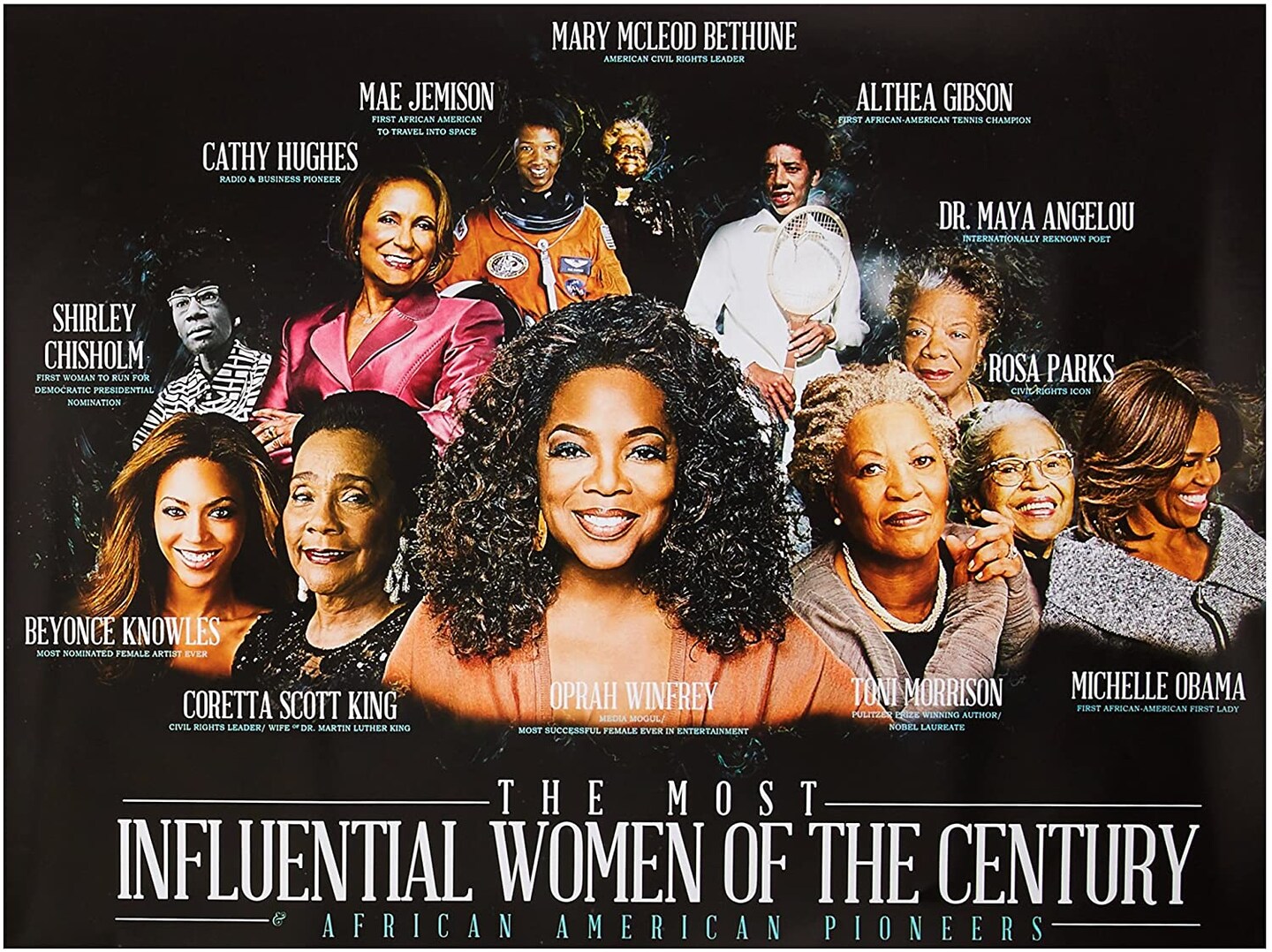 Famous Black Women Poster African American History, 24&#x22;x18&#x22;, Unframed