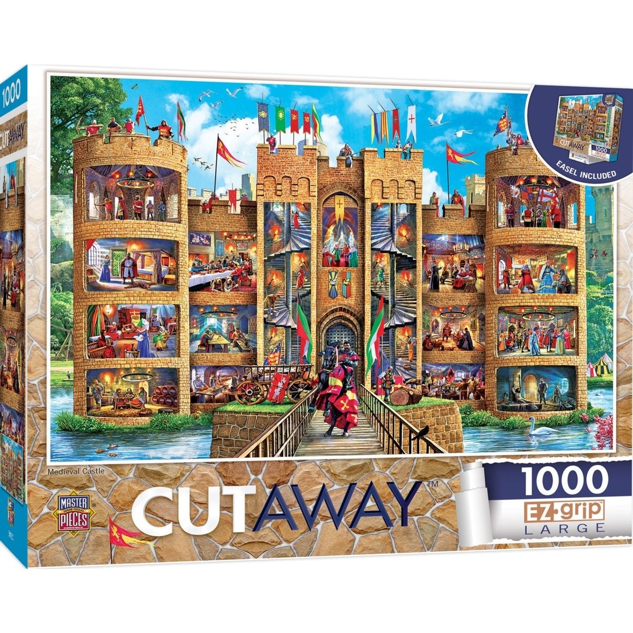 Masterpieces 1000 Piece Ez Grip Jigsaw Puzzle Medieval Castle 34X23.5 Inches