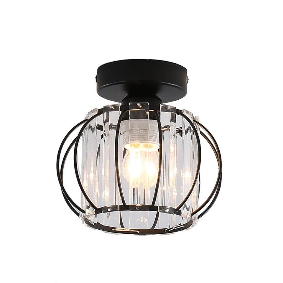 Crystal Chandelier Aisle Hallway Light Flush Mounted Modern Ceiling Fixture E27