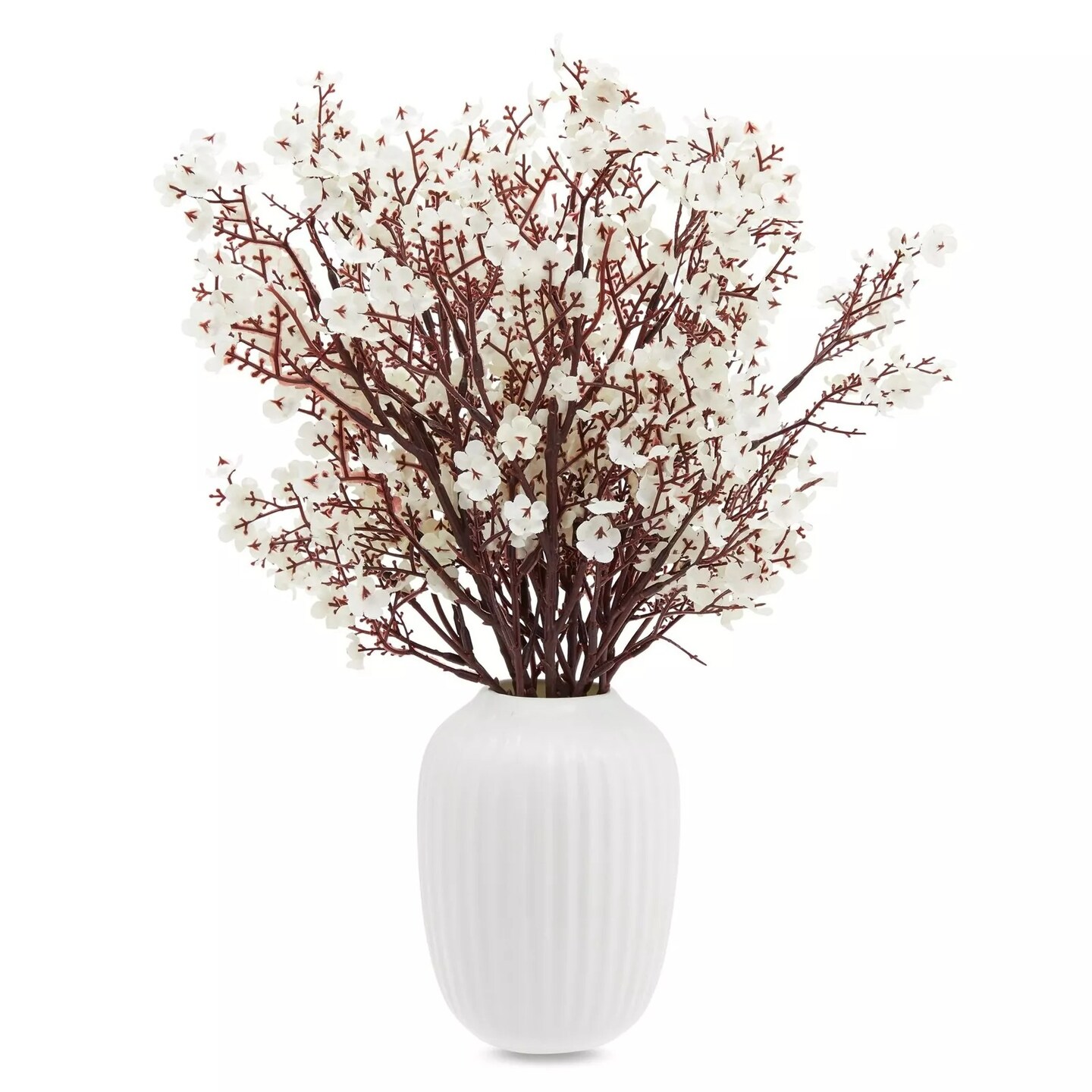 6 Pack Silk Artificial Baby's Breath Flowers with Stem, 20 inch, White