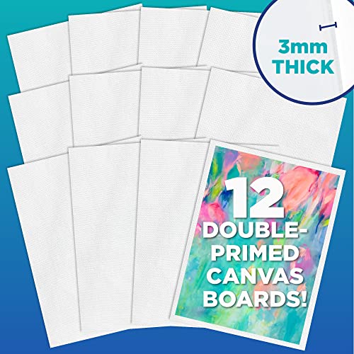 12 Pieces 8x10 Canvas Panel Boards Value , Primed, Perfect for Painting Projects, Watercolor, Oil & Acrylic Paints, Paint Canvas for Kids, Students, & Professionals