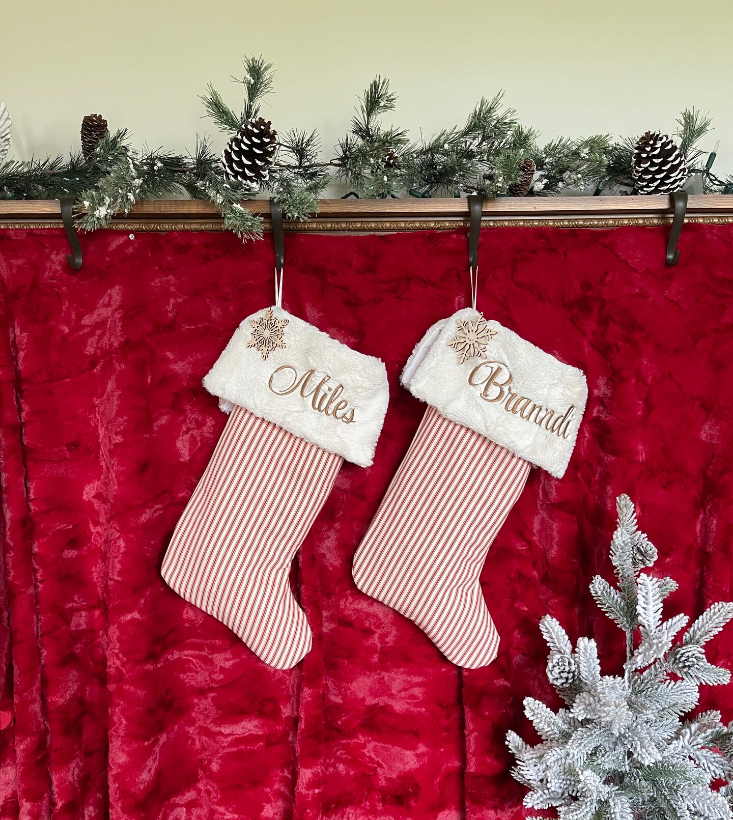 Red and White Candy Stripe Christmas Stockings with Personalized Touch product 4