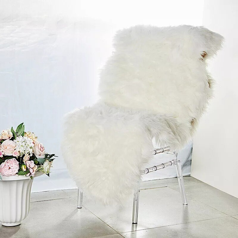 6 feet White FAUX FUR THROW Sheepskin RUG Floor Mat Home Decorations Supplies