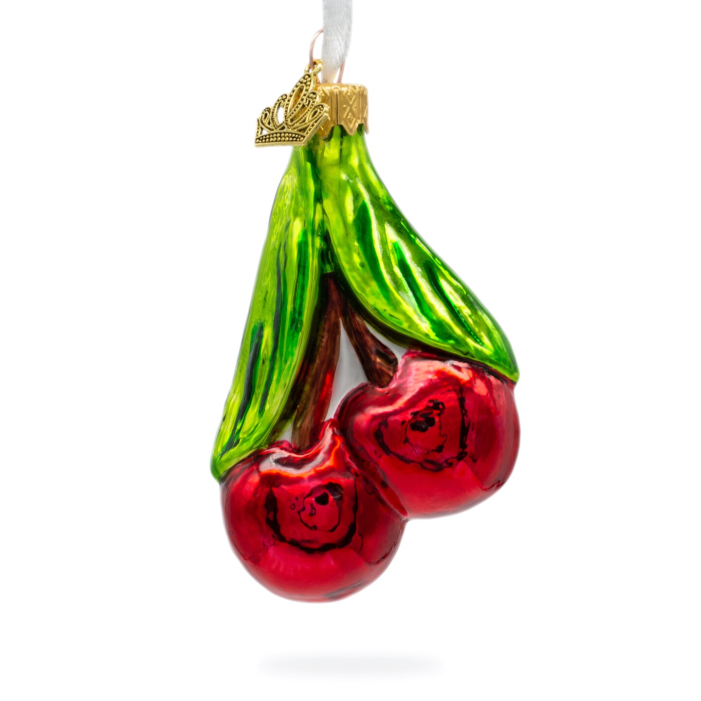 Juicy Cherries Mini Glass Christmas Ornament