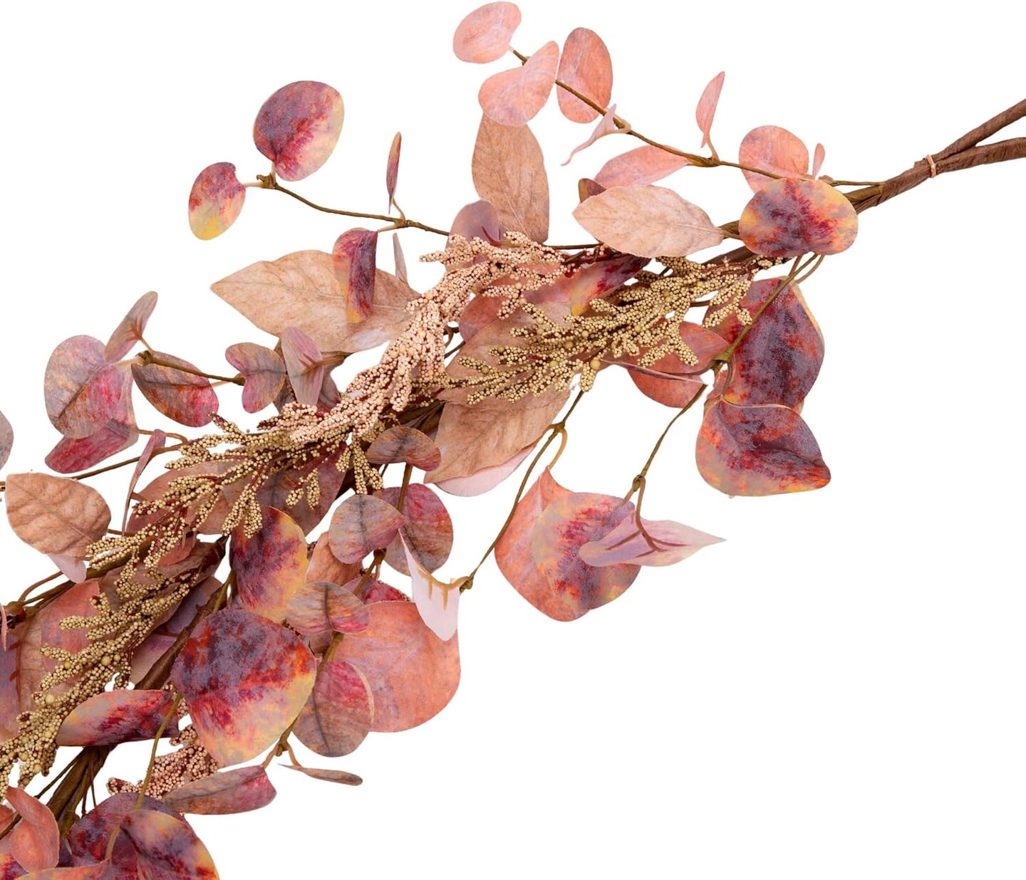 Foliage Garland Eucalyptus Leaves Garland Fall Decorations with Autumn Grain for Home Harvest Indoor Outdoor Decor