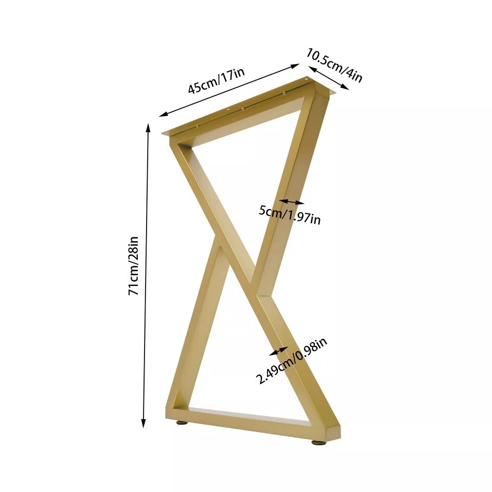 28&#x22; Set of 2 Table Desk Bench Legs Coffee Metal DIY Furniture Leg Triangle DIY